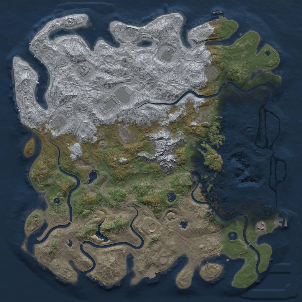 Rust Map: Procedural Map, Size: 5000, Seed: 8114122, 17 Monuments