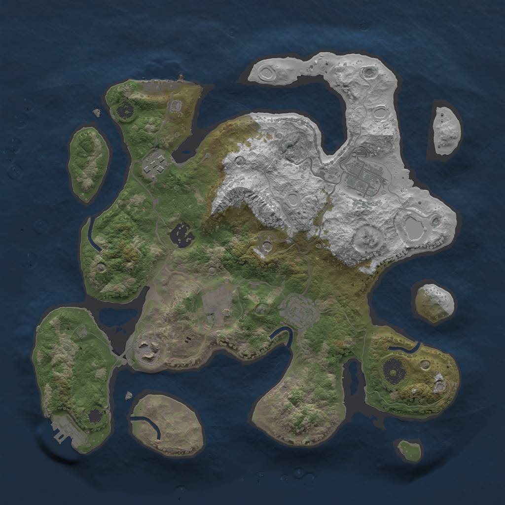 Rust Map: Procedural Map, Size: 3200, Seed: 22345, 17 Monuments