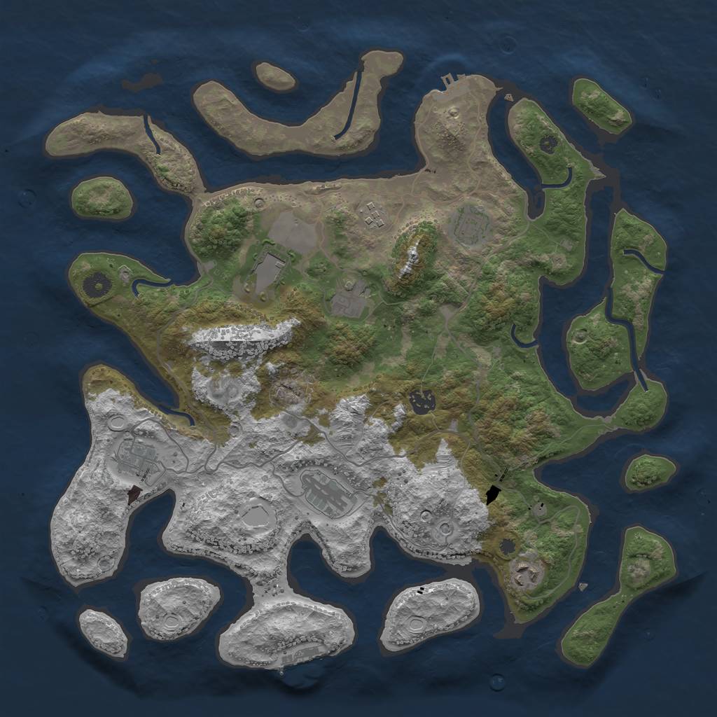 Rust Map: Procedural Map, Size: 4096, Seed: 265269060, 19 Monuments