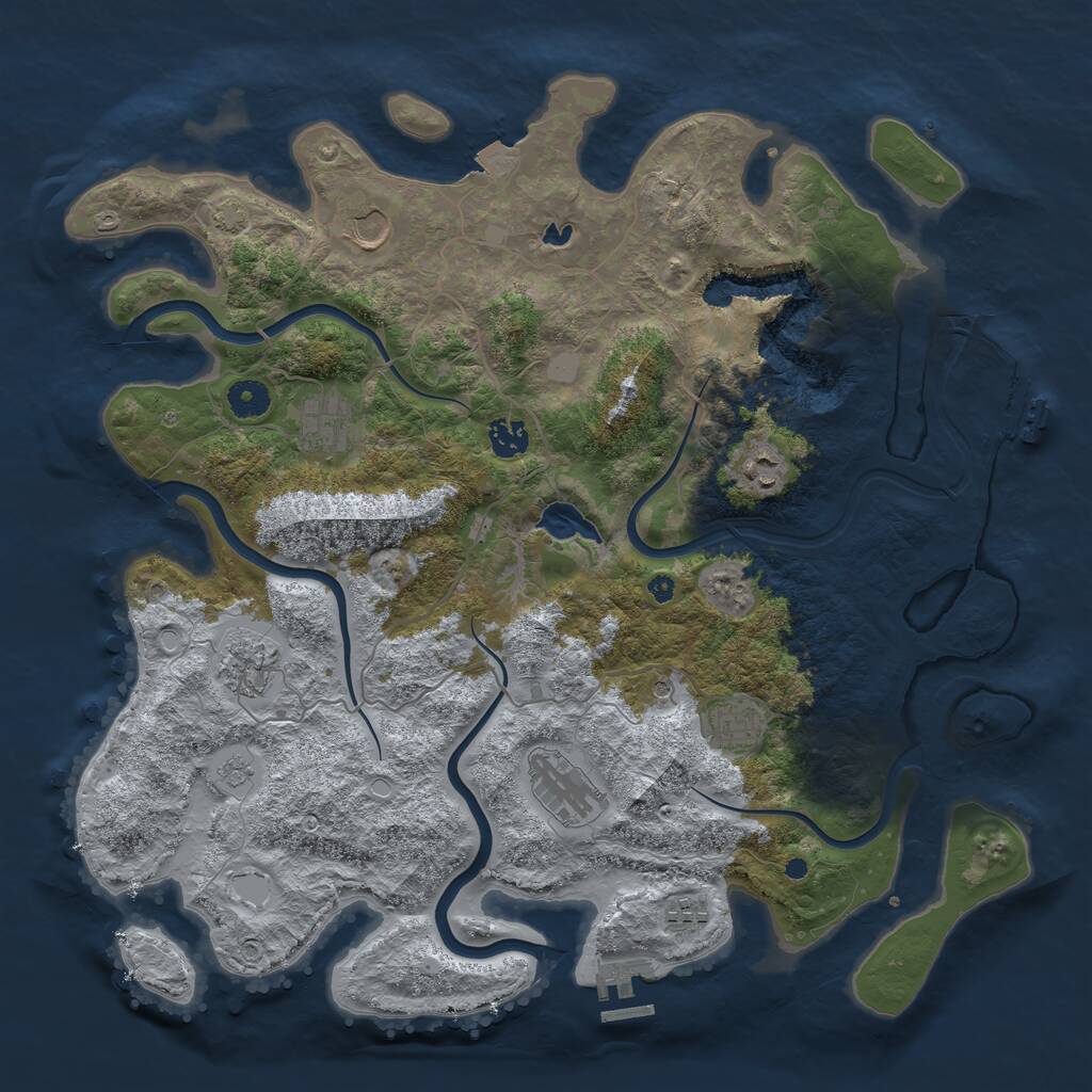 Rust Map: Procedural Map, Size: 4096, Seed: 265269060, 14 Monuments