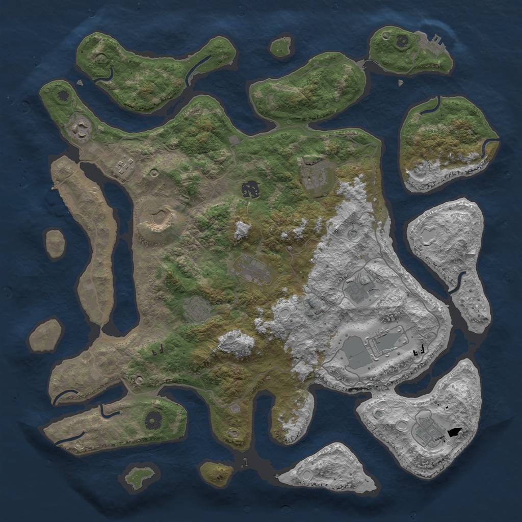 Rust Map: Procedural Map, Size: 4300, Seed: 1986, 21 Monuments
