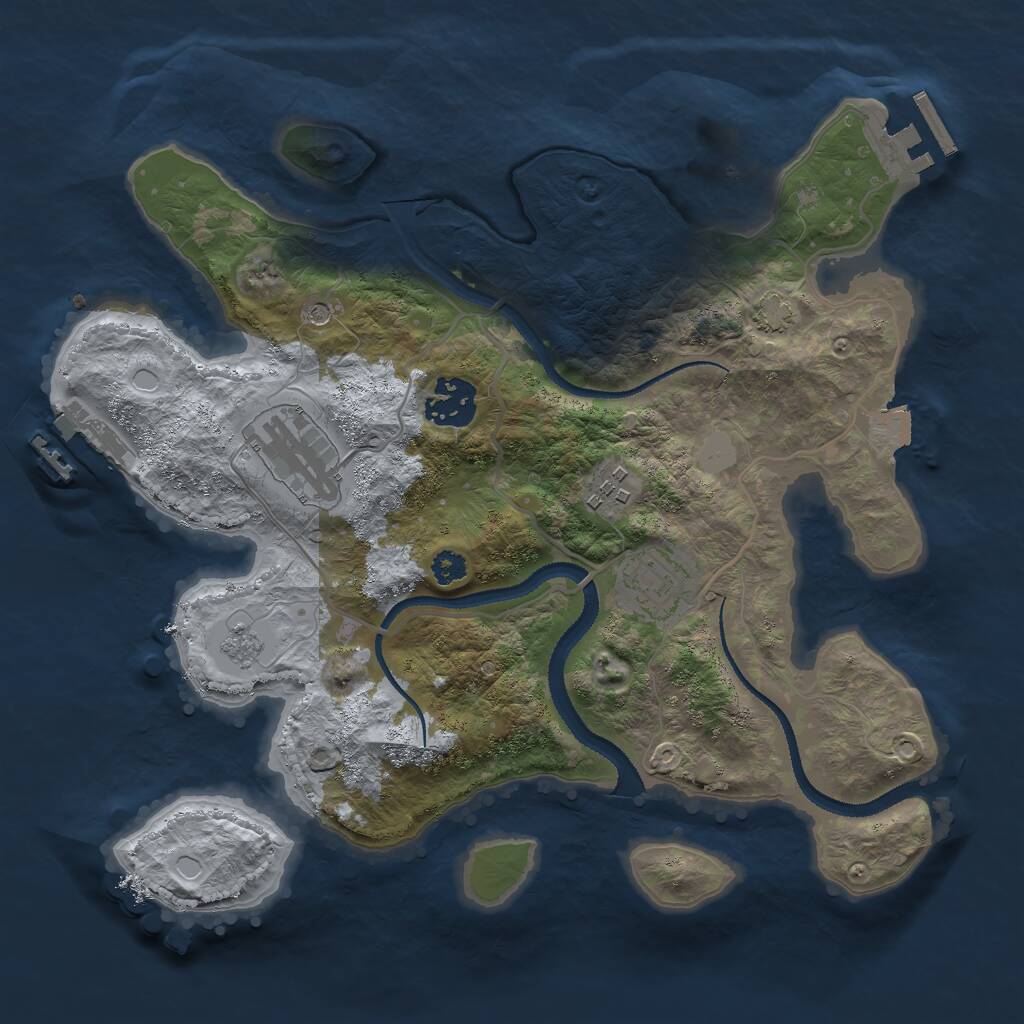Rust Map: Procedural Map, Size: 3000, Seed: 2420147, 10 Monuments