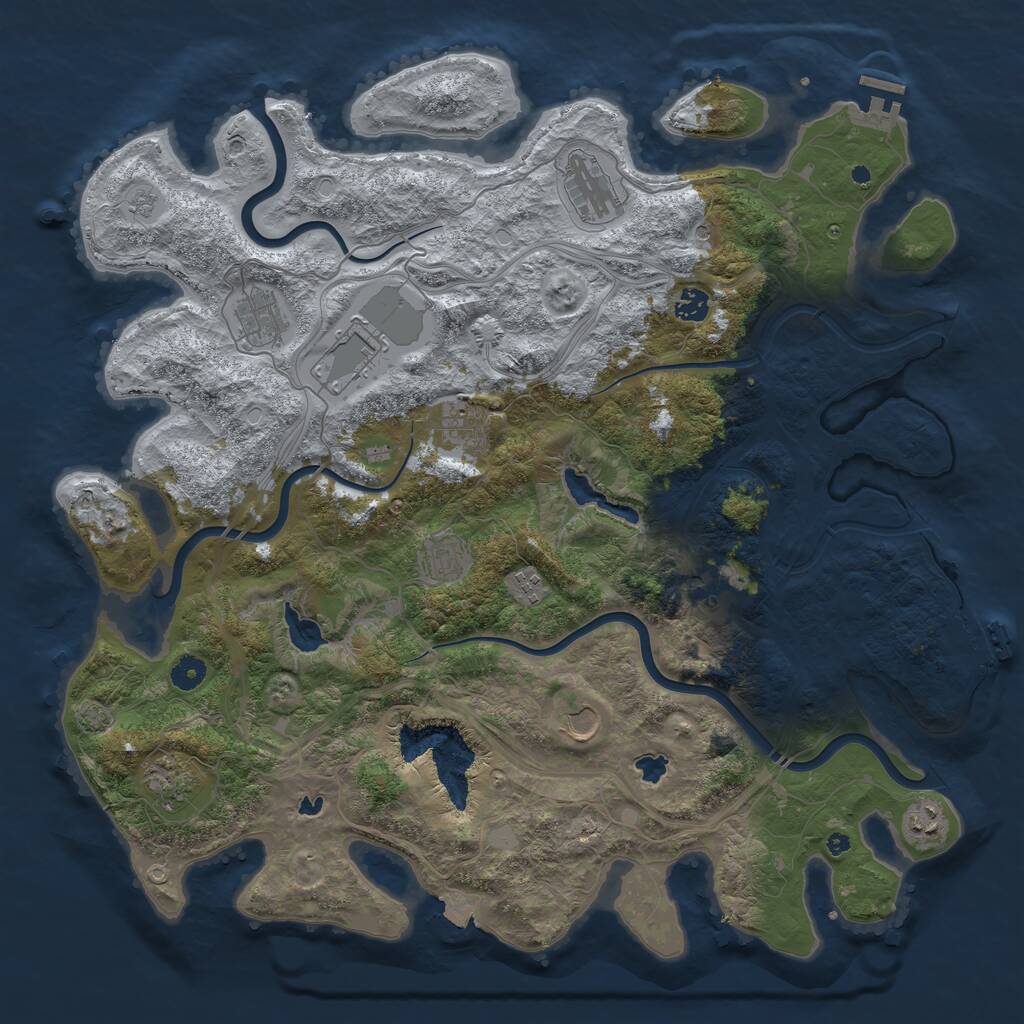 Rust Map: Procedural Map, Size: 4500, Seed: 431598, 17 Monuments