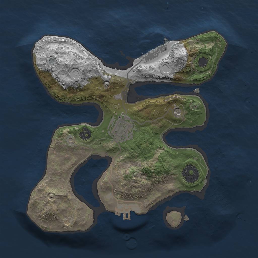 Rust Map: Procedural Map, Size: 2250, Seed: 654354, 12 Monuments