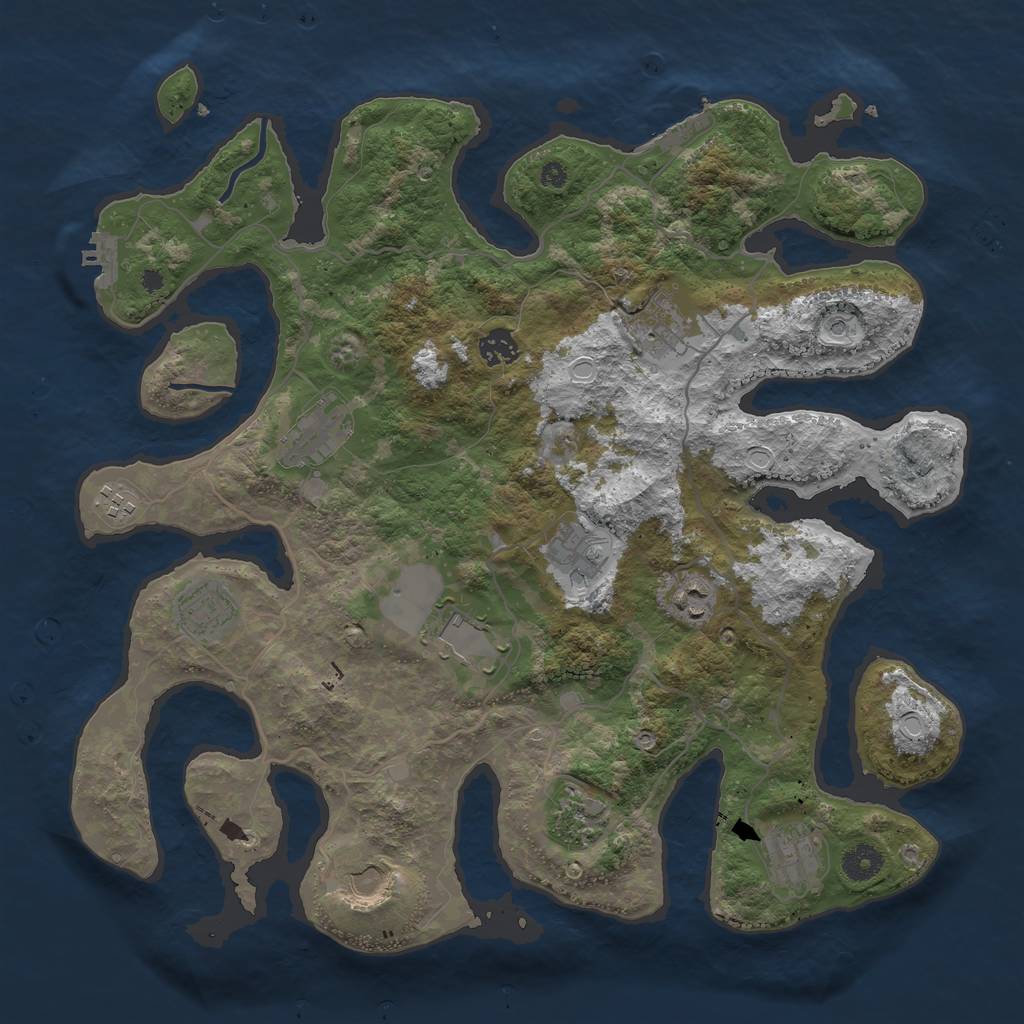 Rust Map: Procedural Map, Size: 4000, Seed: 1497797, 22 Monuments