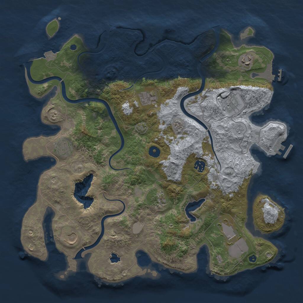 Rust Map: Procedural Map, Size: 4000, Seed: 1497797, 15 Monuments