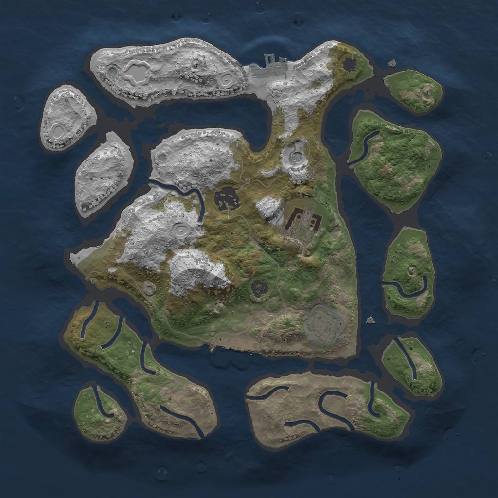 Rust Map: Procedural Map, Size: 3000, Seed: 1620048260, 14 Monuments