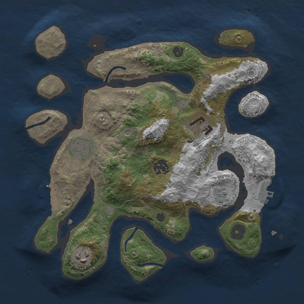 Rust Map: Procedural Map, Size: 3000, Seed: 1552705670, 16 Monuments