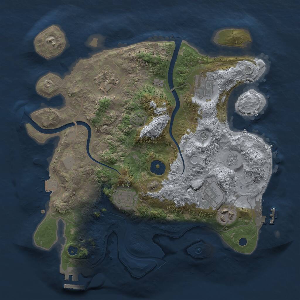 Rust Map: Procedural Map, Size: 3000, Seed: 1552705670, 11 Monuments
