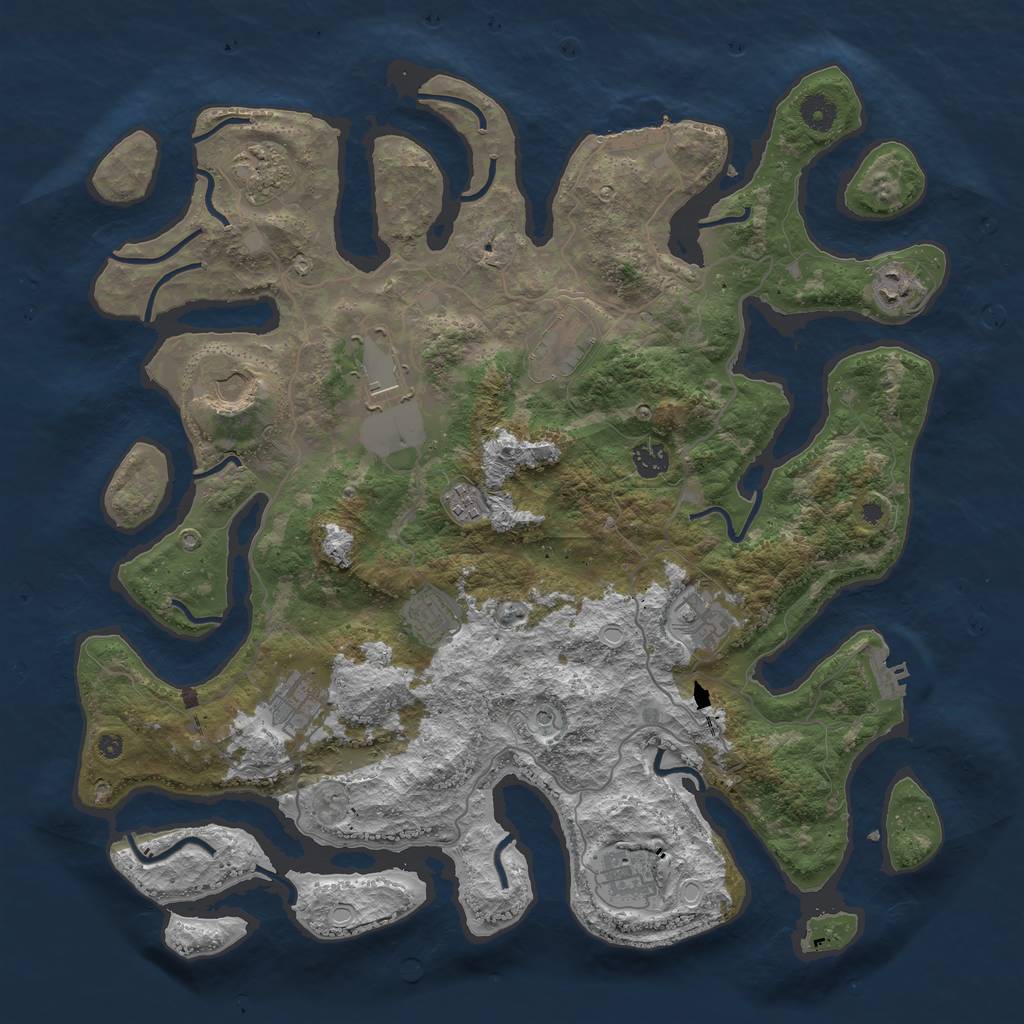 Rust Map: Procedural Map, Size: 4250, Seed: 9123176, 22 Monuments