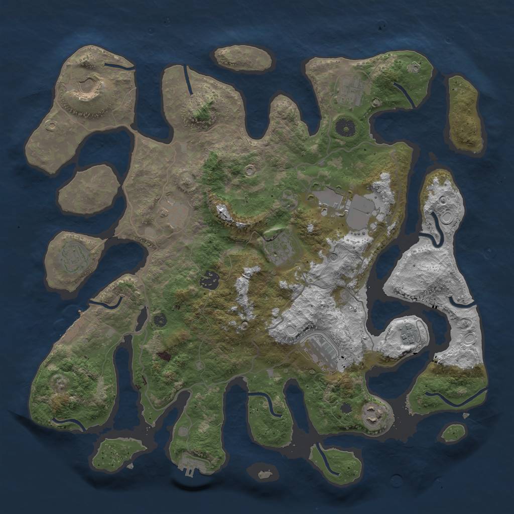 Rust Map: Procedural Map, Size: 4000, Seed: 9816625, 21 Monuments