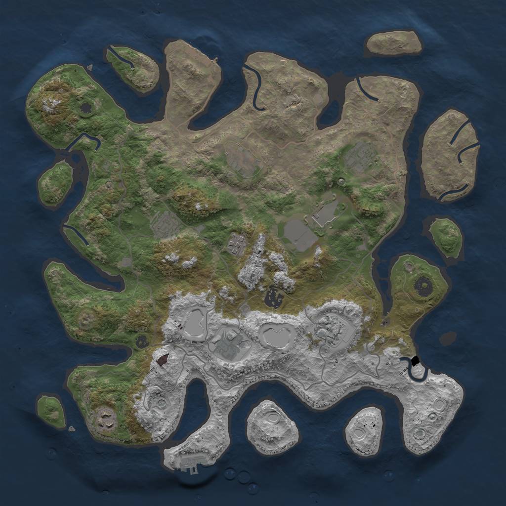 Rust Map: Procedural Map, Size: 4000, Seed: 516968, 20 Monuments