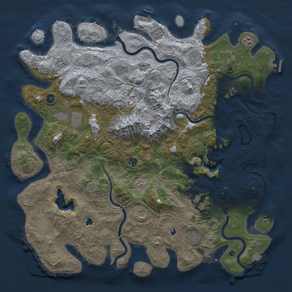 Rust Map: Procedural Map, Size: 5000, Seed: 2029836, 17 Monuments