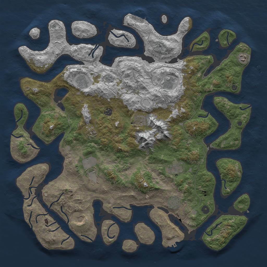 Rust Map: Procedural Map, Size: 5000, Seed: 2029836, 22 Monuments