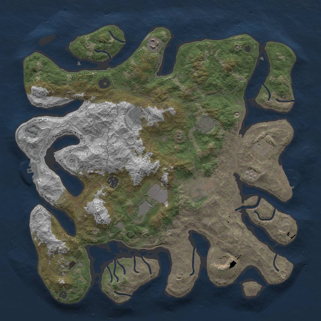 Rust Map: Procedural Map, Size: 4250, Seed: 213378415, 21 Monuments