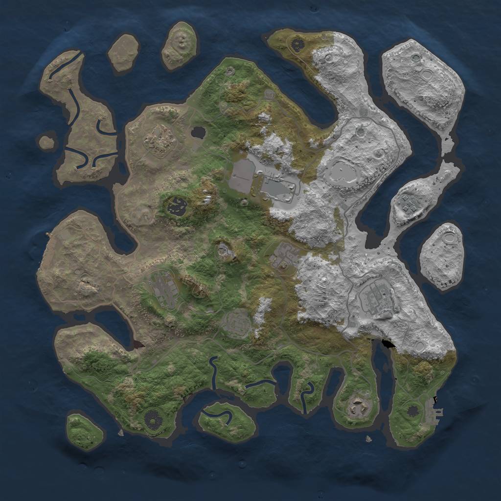 Rust Map: Procedural Map, Size: 4000, Seed: 96439646, 20 Monuments