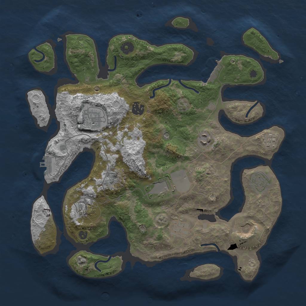 Rust Map: Procedural Map, Size: 3600, Seed: 111222333, 20 Monuments