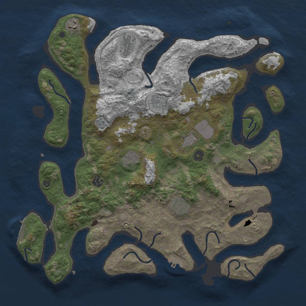 Rust Map: Procedural Map, Size: 4250, Seed: 23572, 19 Monuments