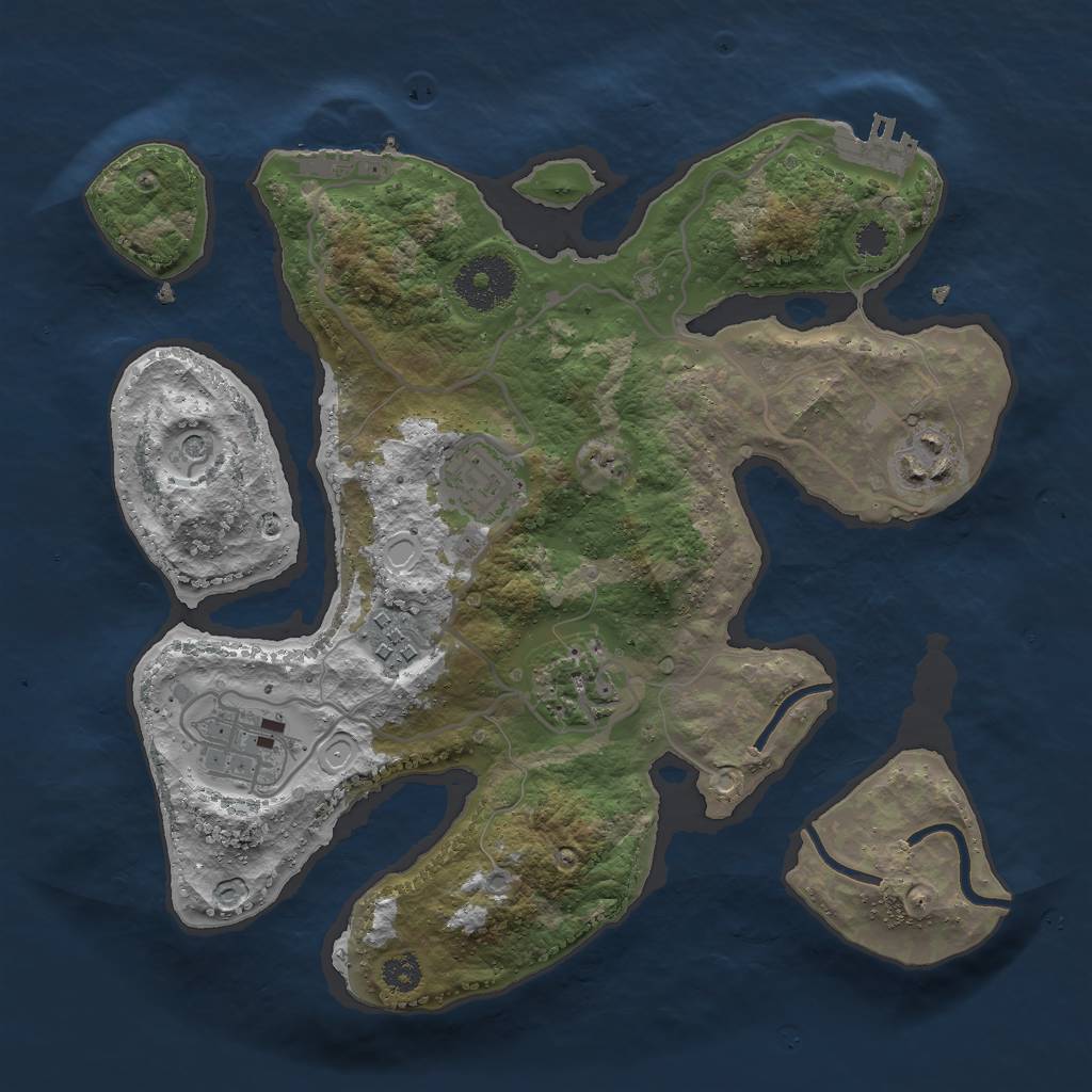 Rust Map: Procedural Map, Size: 2900, Seed: 979492409, 16 Monuments