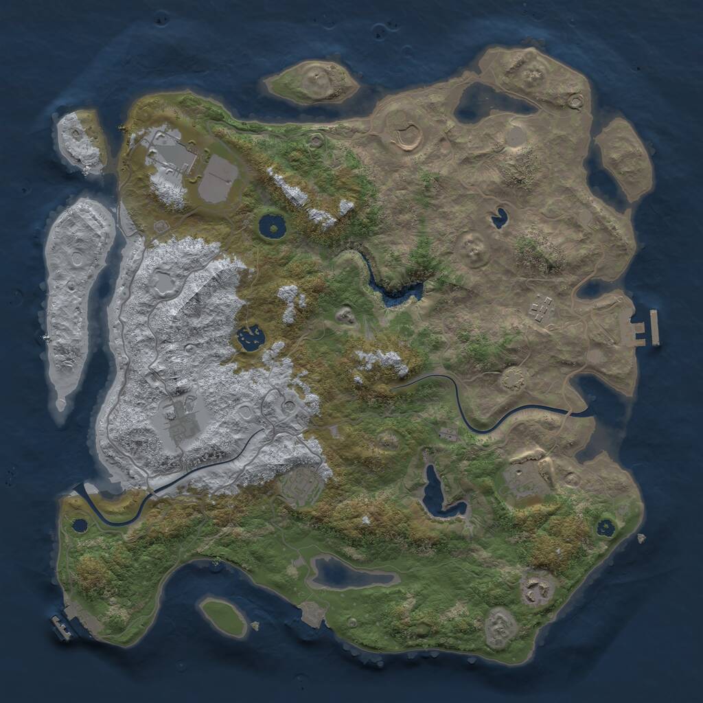 Rust Map: Procedural Map, Size: 4000, Seed: 273260, 13 Monuments