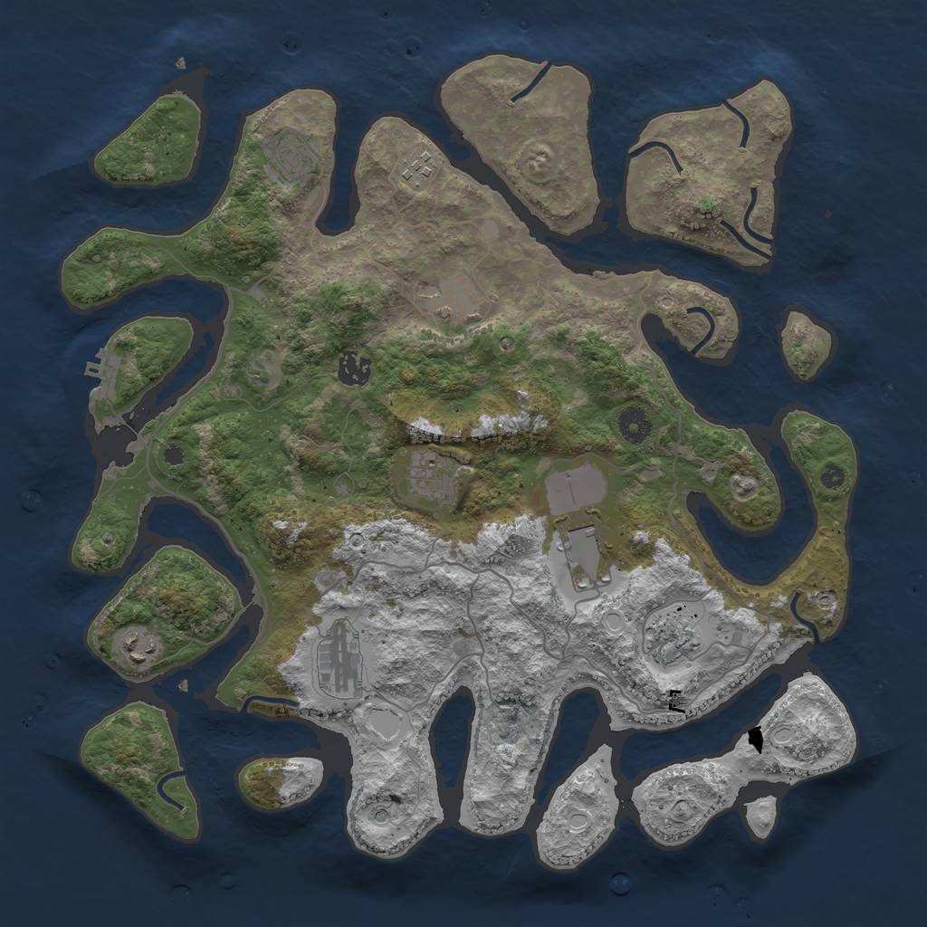 Rust Map: Procedural Map, Size: 4000, Seed: 29750, 19 Monuments