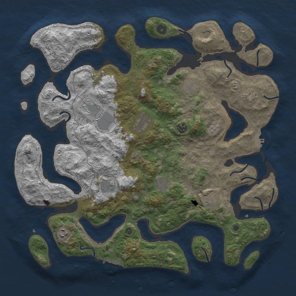 Rust Map: Procedural Map, Size: 4500, Seed: 1817334639, 22 Monuments