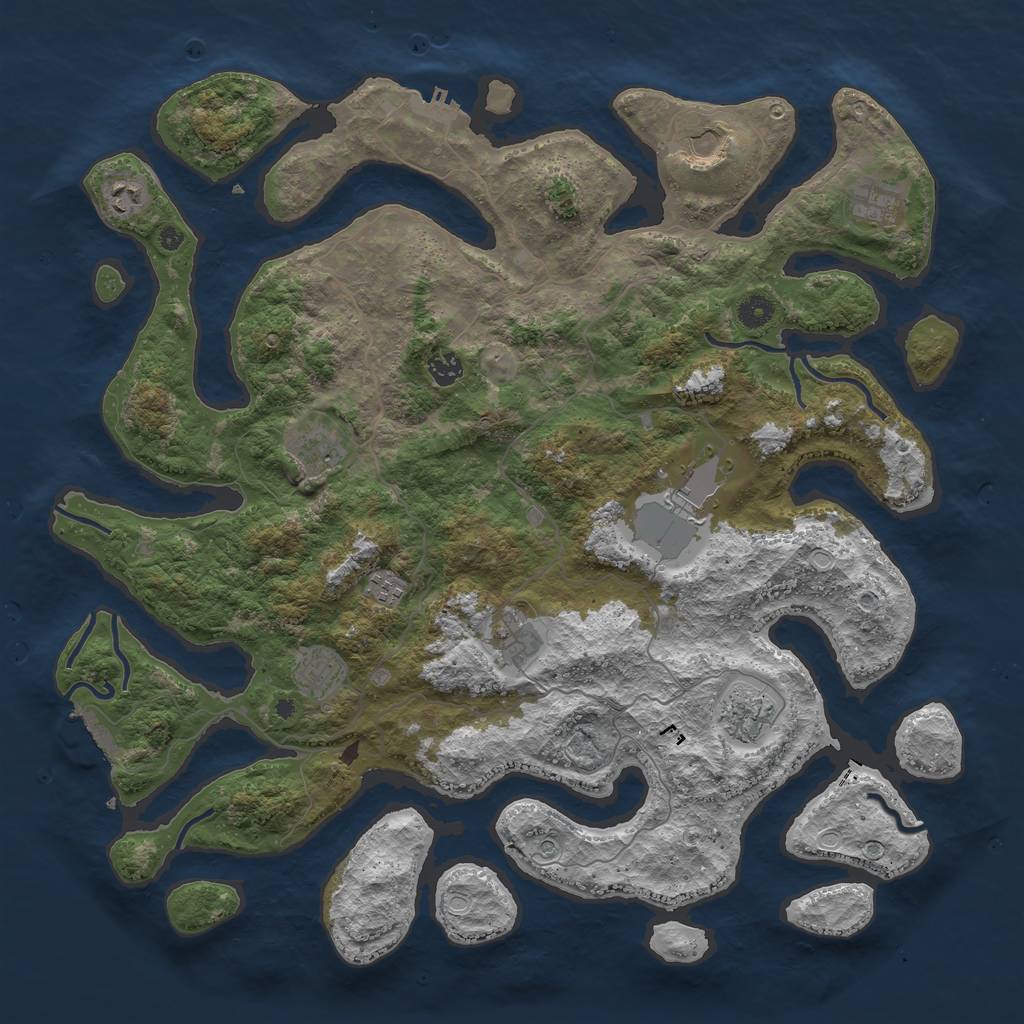 Rust Map: Procedural Map, Size: 4500, Seed: 976296, 21 Monuments