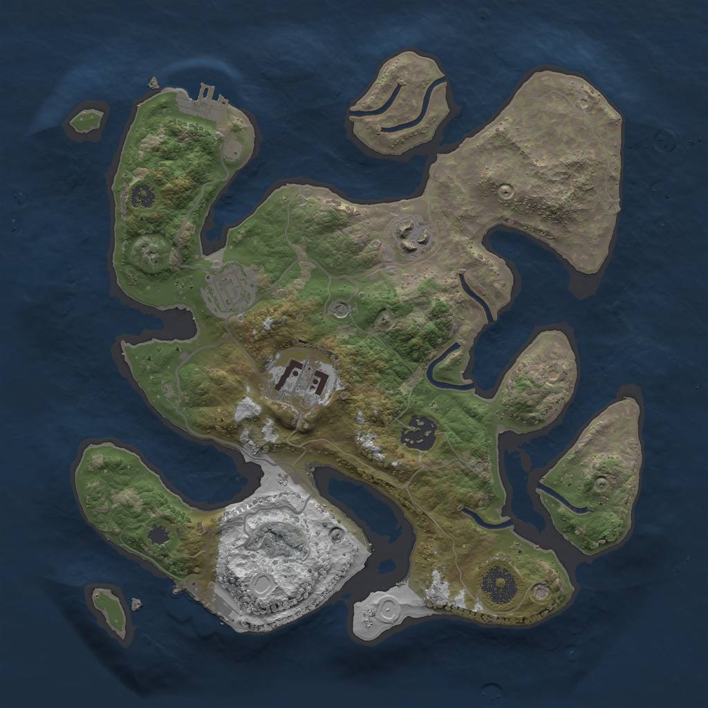 Rust Map: Procedural Map, Size: 3000, Seed: 803832186, 15 Monuments