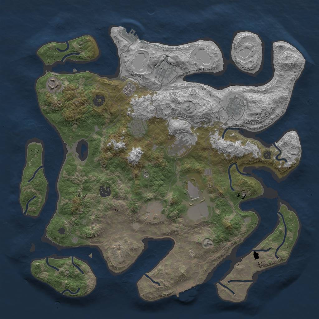 Rust Map: Procedural Map, Size: 4000, Seed: 615, 20 Monuments