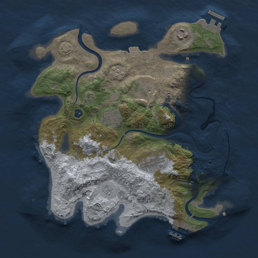 Rust Map: Procedural Map, Size: 3000, Seed: 13353610, 11 Monuments