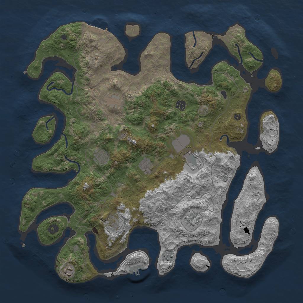 Rust Map: Procedural Map, Size: 4400, Seed: 13, 20 Monuments