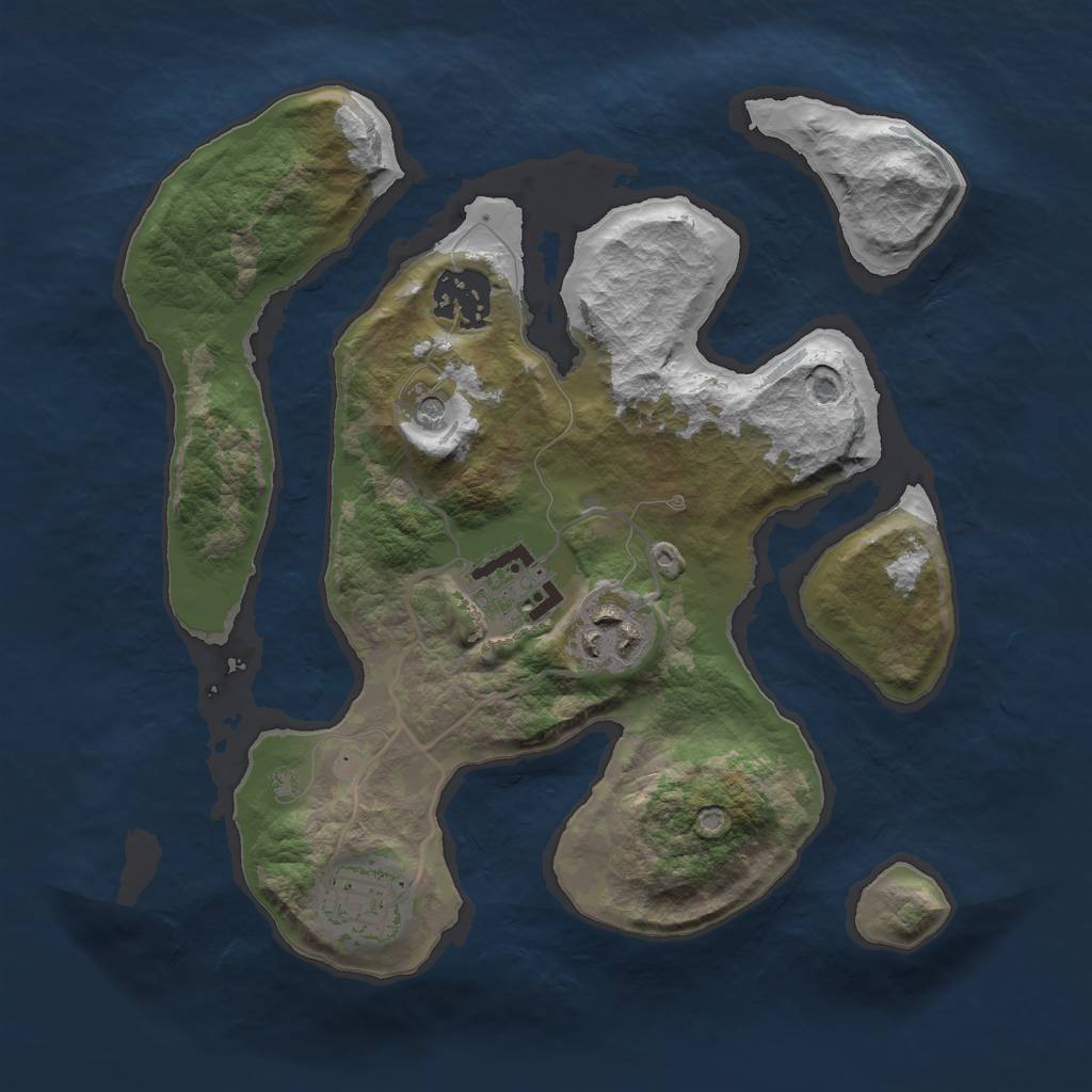 Rust Map: Barren, Size: 2700, Seed: 121315421, 7 Monuments