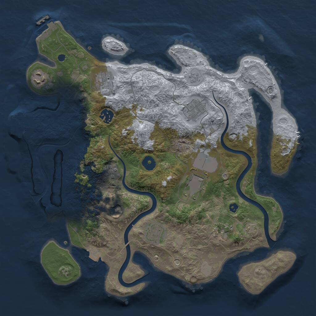 Rust Map: Procedural Map, Size: 3500, Seed: 952557109, 15 Monuments