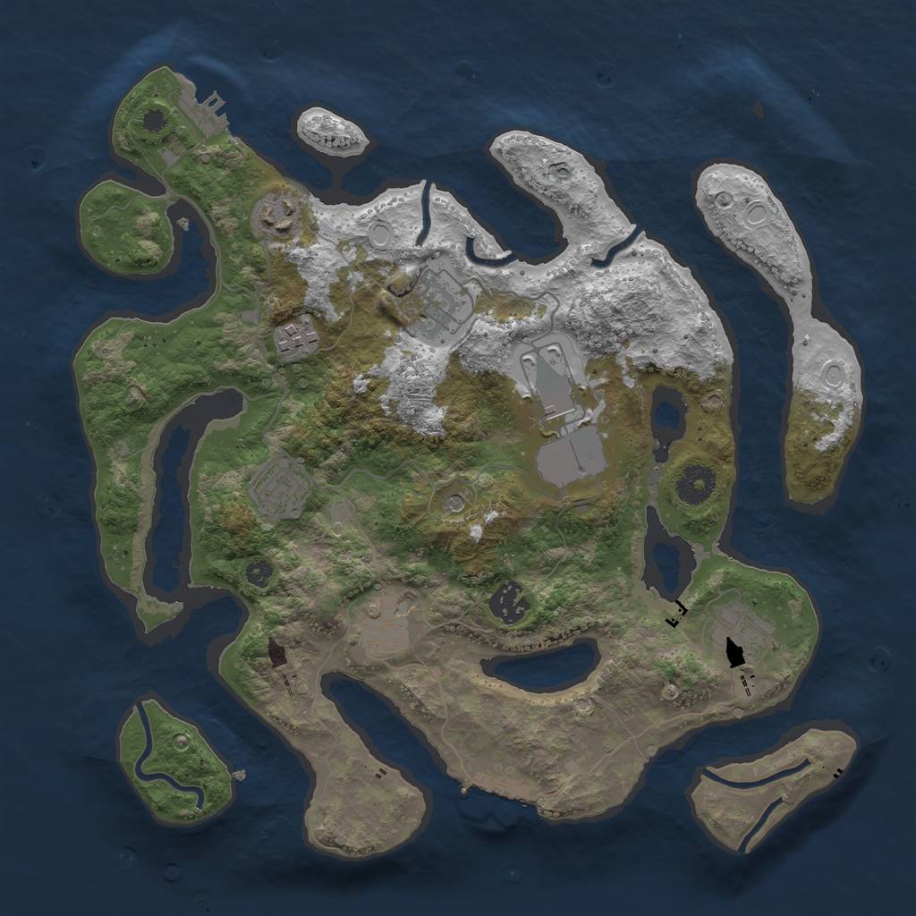 Rust Map: Procedural Map, Size: 3500, Seed: 952557109, 19 Monuments