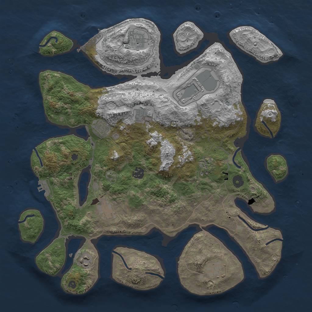 Rust Map: Procedural Map, Size: 4000, Seed: 651880938, 19 Monuments