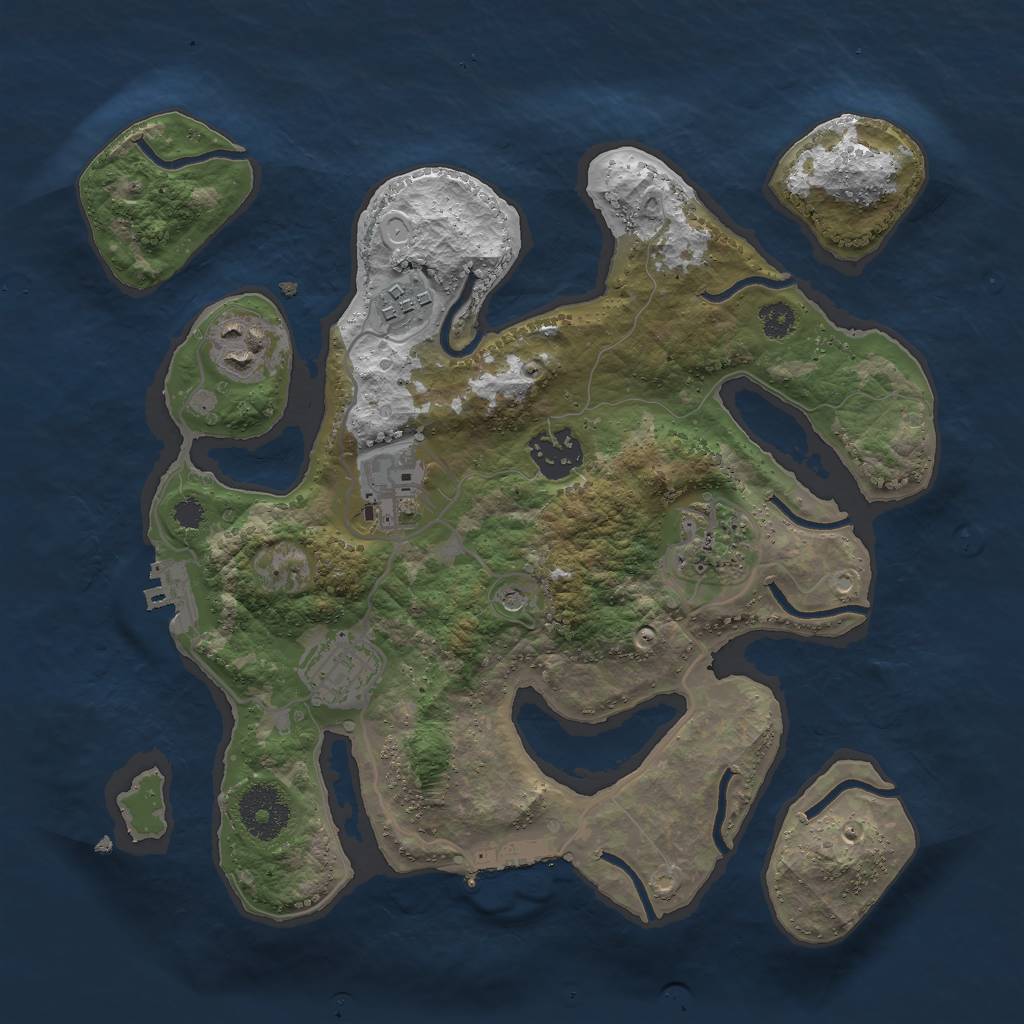 Rust Map: Procedural Map, Size: 3000, Seed: 156935530, 17 Monuments