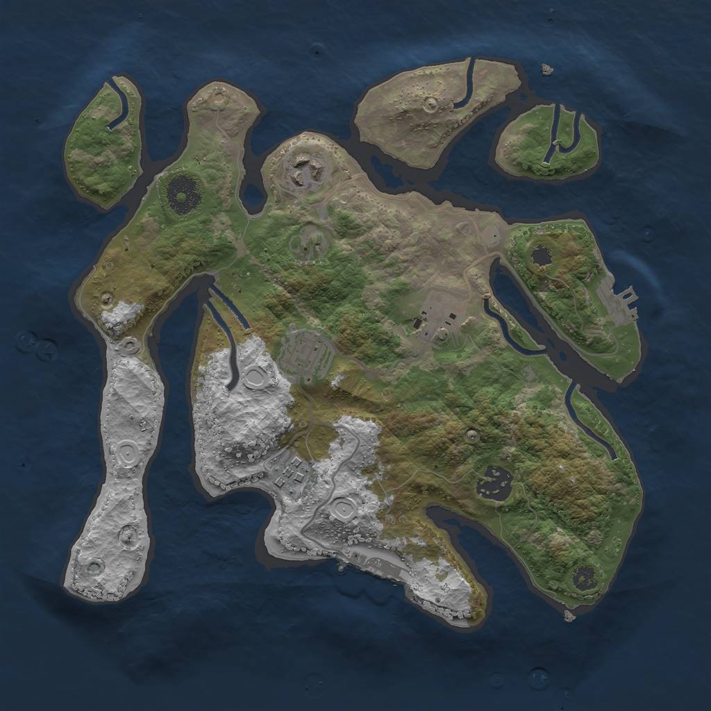 Rust Map: Procedural Map, Size: 3000, Seed: 420806179, 15 Monuments