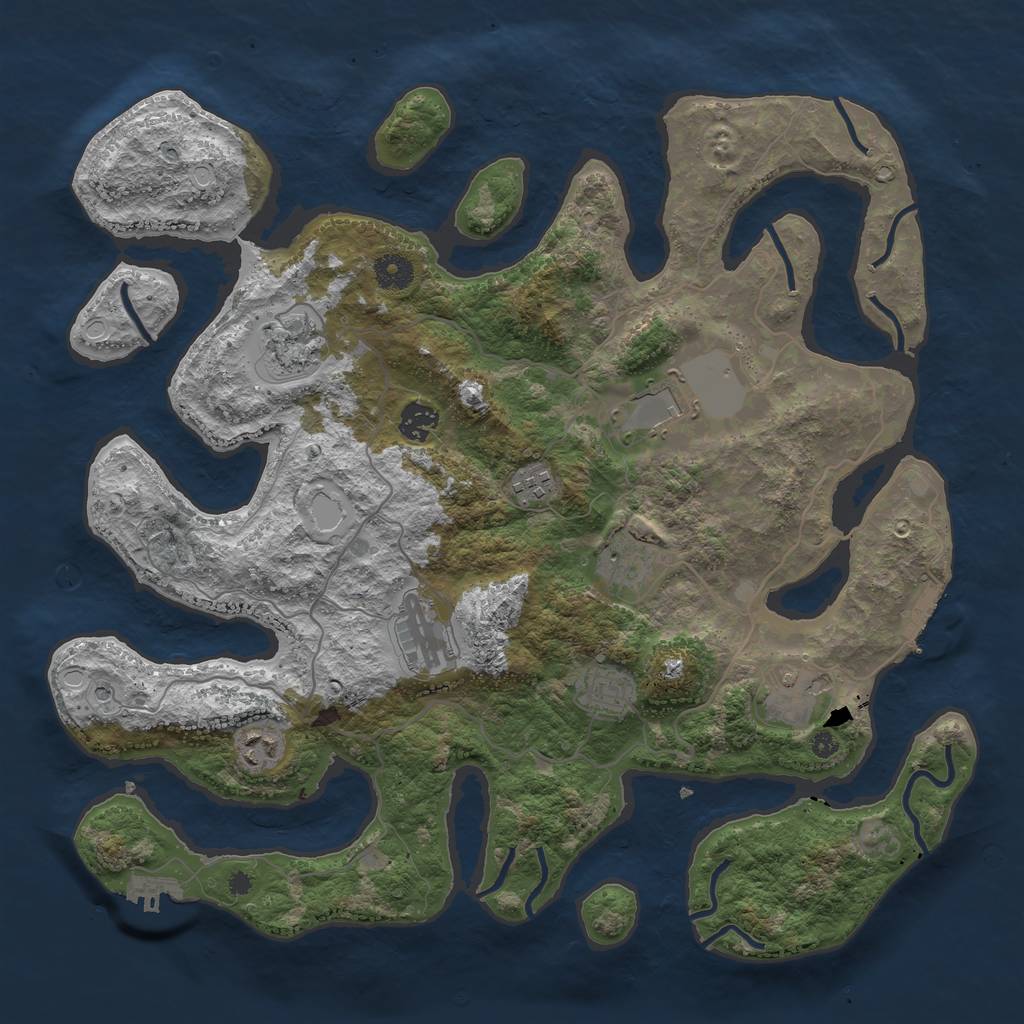 Rust Map: Procedural Map, Size: 4000, Seed: 4049, 20 Monuments