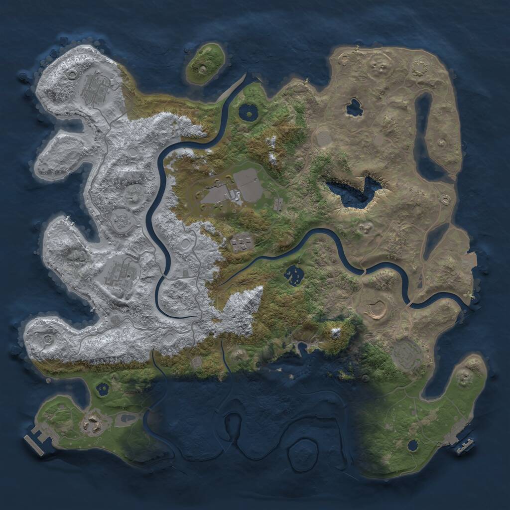 Rust Map: Procedural Map, Size: 4000, Seed: 4049, 14 Monuments