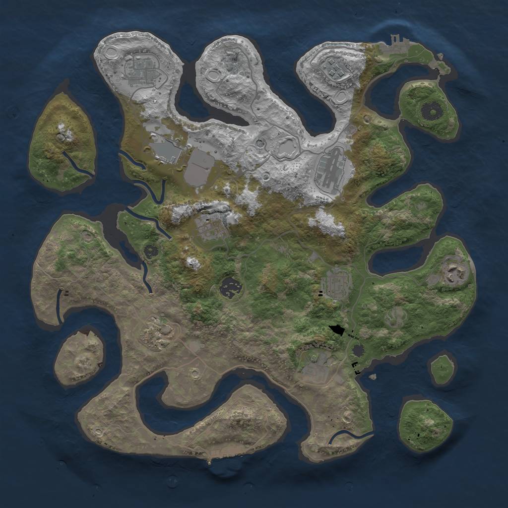 Rust Map: Procedural Map, Size: 3700, Seed: 1656054650, 21 Monuments