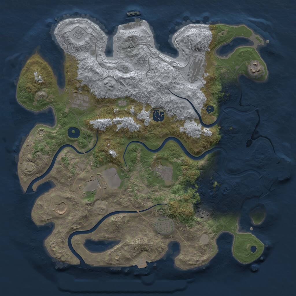 Rust Map: Procedural Map, Size: 3700, Seed: 1656054650, 15 Monuments