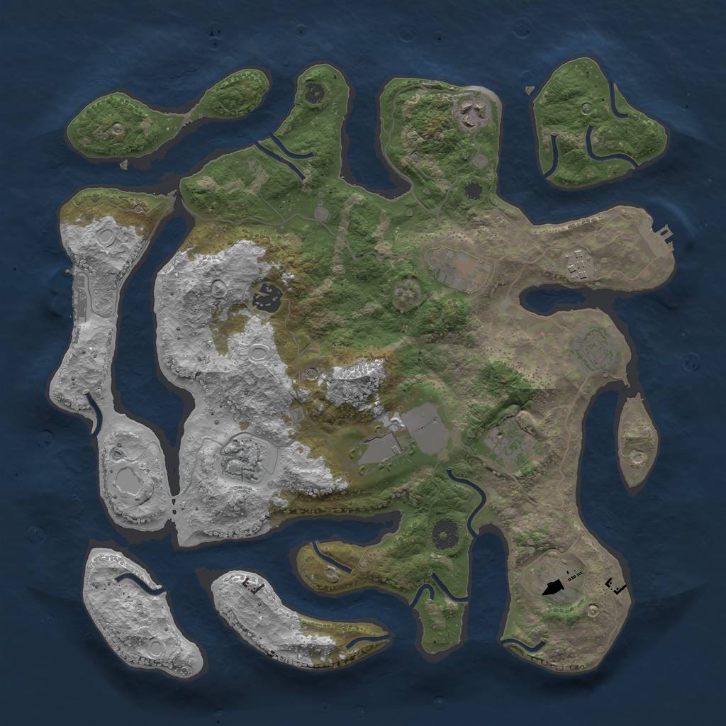 Rust Map: Procedural Map, Size: 3800, Seed: 8262021, 20 Monuments