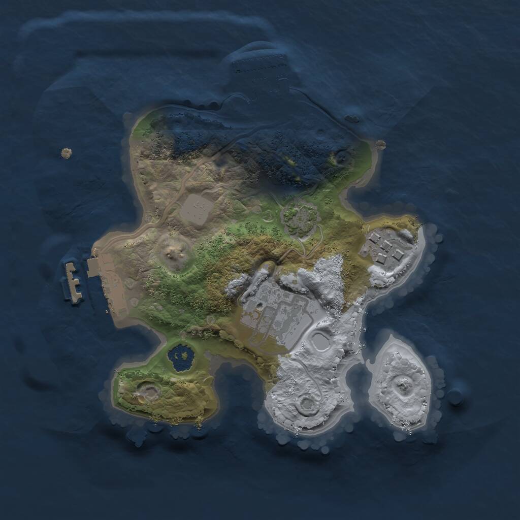Rust Map: Procedural Map, Size: 2000, Seed: 345326, 6 Monuments