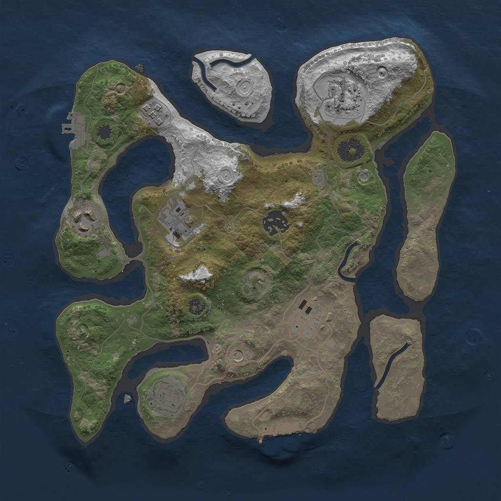 Rust Map: Procedural Map, Size: 3000, Seed: 27382, 18 Monuments
