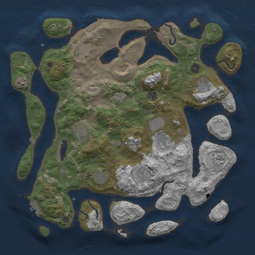 Rust Map: Procedural Map, Size: 4250, Seed: 1965494175, 22 Monuments