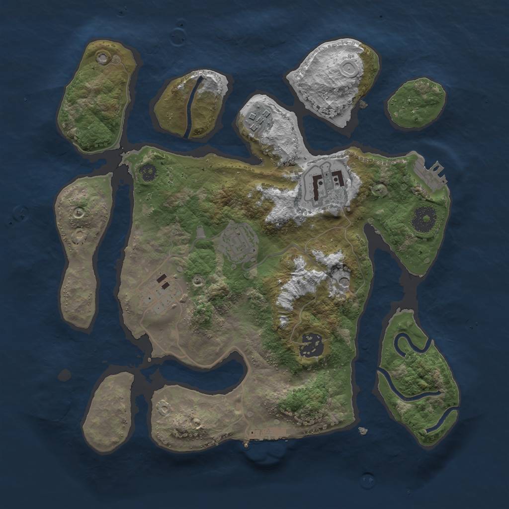 Rust Map: Procedural Map, Size: 3000, Seed: 2058376, 16 Monuments