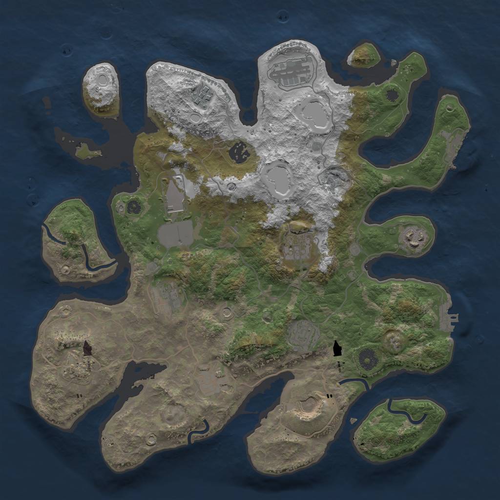 Rust Map: Procedural Map, Size: 3700, Seed: 1716812519, 22 Monuments