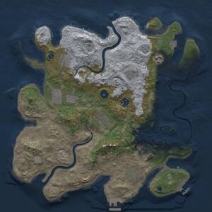 Thumbnail Rust Map: Procedural Map, Size: 3700, Seed: 1716812519, 17 Monuments