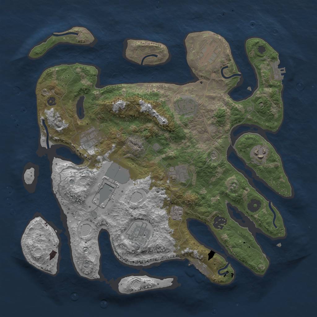 Rust Map: Procedural Map, Size: 3600, Seed: 995020, 20 Monuments