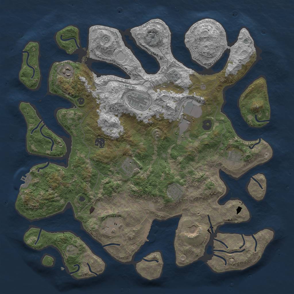 Rust Map: Procedural Map, Size: 4250, Seed: 13411, 21 Monuments